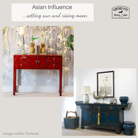 Asian influence_primary colour accent furniture is back_blog by Vintage-etc