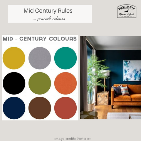 Mid century colour palette- trend blog by vintage-etc