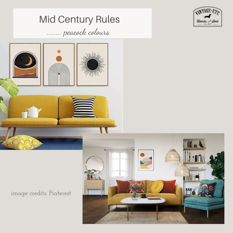 Mid century colour palette- trend blog by vintage-etc