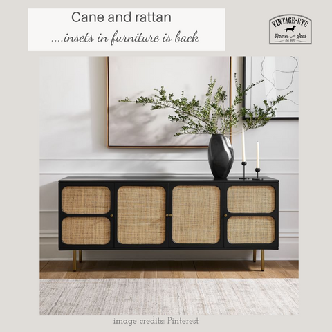 Rattan and cane insets are back - custom orders - blog by vintage-etc5