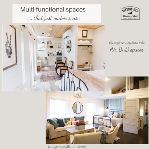 Multi-functional spaces at home - garages into Air BnB's