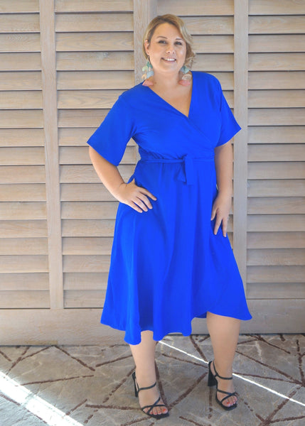 The Midi Wrap Dress - Royal Blue dubai outfit dress brunch fashion mums