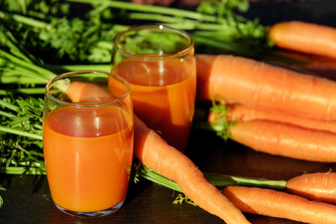 Carrot Juice: improves vision health, is great for the immune system, lowers cholesterol, and helps to boost metabolism