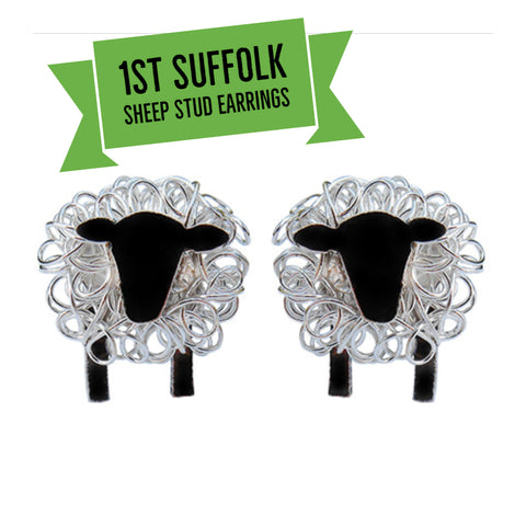 Silver sheep earrings