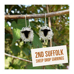 Suffolk sheep earrings