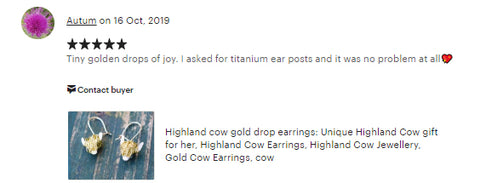 gold highland cow earrings review