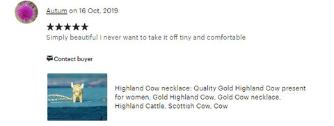 gold highland cow necklace review