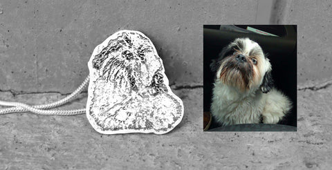 Shih Tzu dog necklace, silver Shih Tzu jewellery