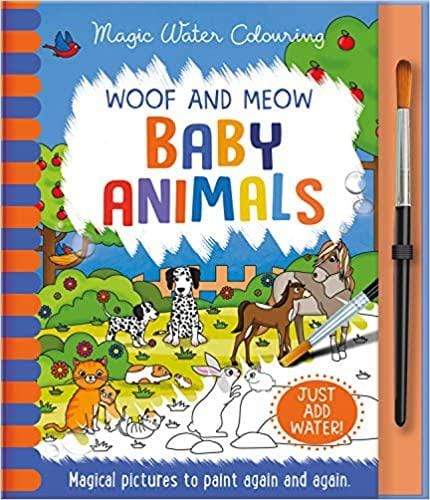 Woof And Meow Baby Animals Water Colouring Book - Readers Warehouse
