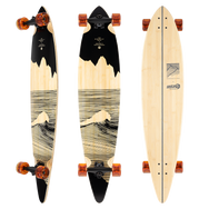 Sector 9 Maverick Crag: The simple black, minimalist illustrations provide a beautiful contrast to the natural Bamboo plies, creating decks worthy of hanging in a gallery just as much as they are riding to the beach.