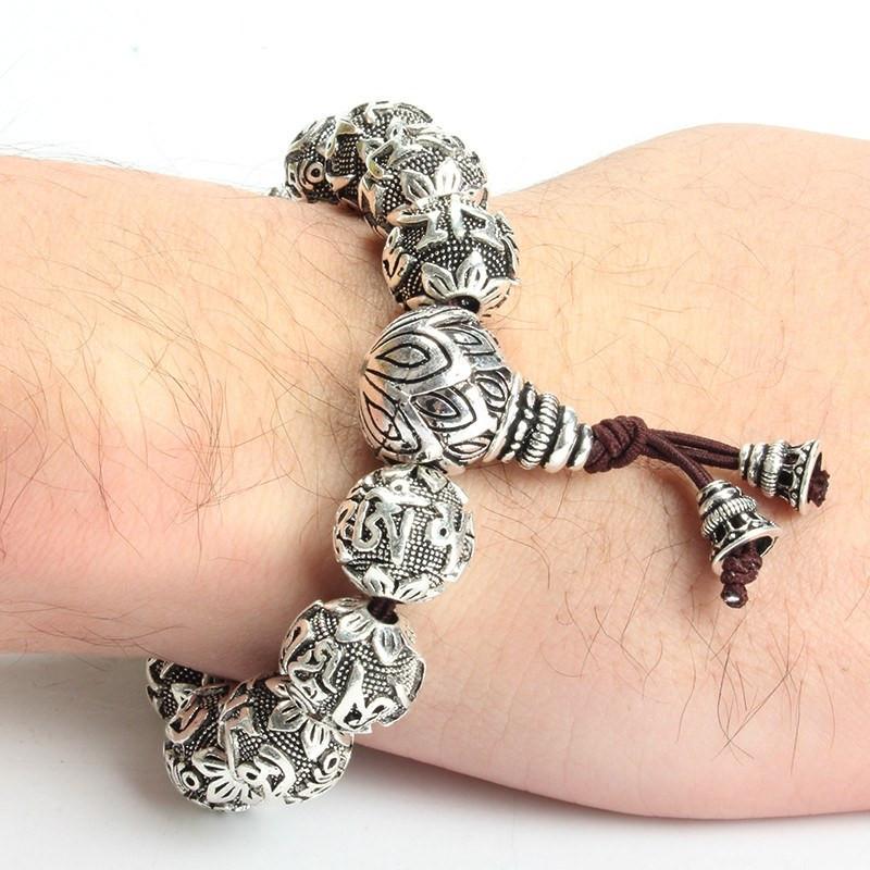 silver bracelet with words