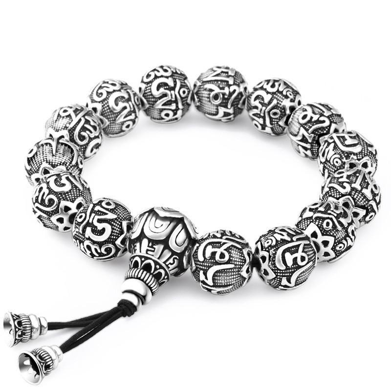 silver bracelet with words