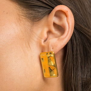 Gold Statement Rectangular Studs - Waterproof - Dales Clothing Inc