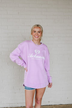 Purple Arkansas Razorback Sweatshirt