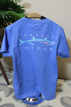 Youth Coastal Cotton Marine Blue Barracuda Short Sleeve Tee