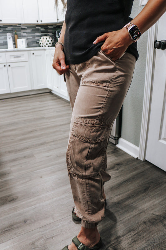 JACEY SUPER HIGHRISE CROPPED JOGGER PANTS COFFEE VEGAN LEATHER – DEAR JOHN  DENIM