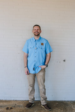 Men's Ariat VentTEK Western Fitted Shirt Blue Dawn