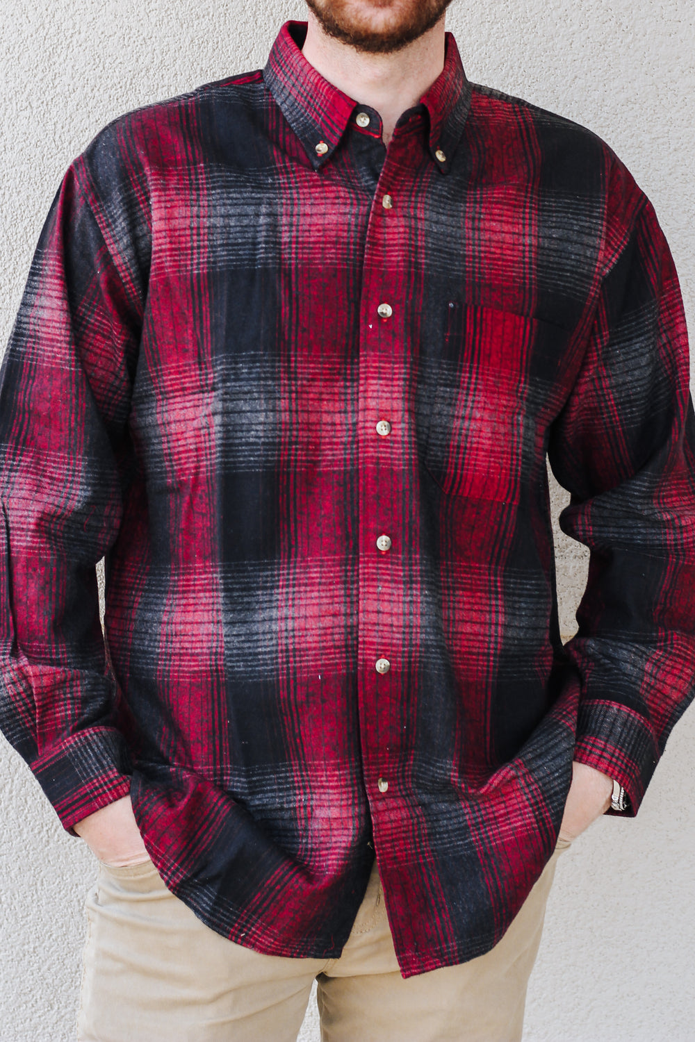 Red Black Plaid Mens Button Up Shirt – Dales Clothing Inc