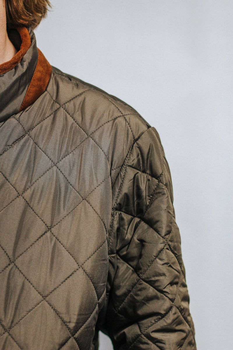 Mens Taupe Puffer Quilted Jacket