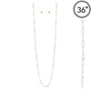 White Color Coated Chain 36" Necklace
