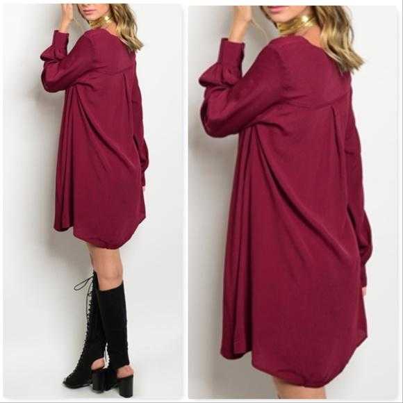 burgundy tunic dress