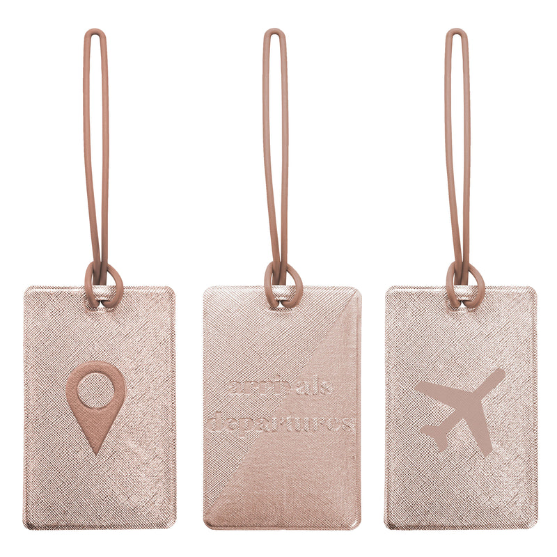 rose gold luggage tag