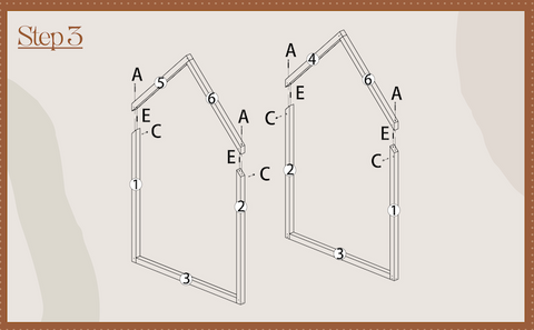 step 3 of ruby rye co house frame assembly