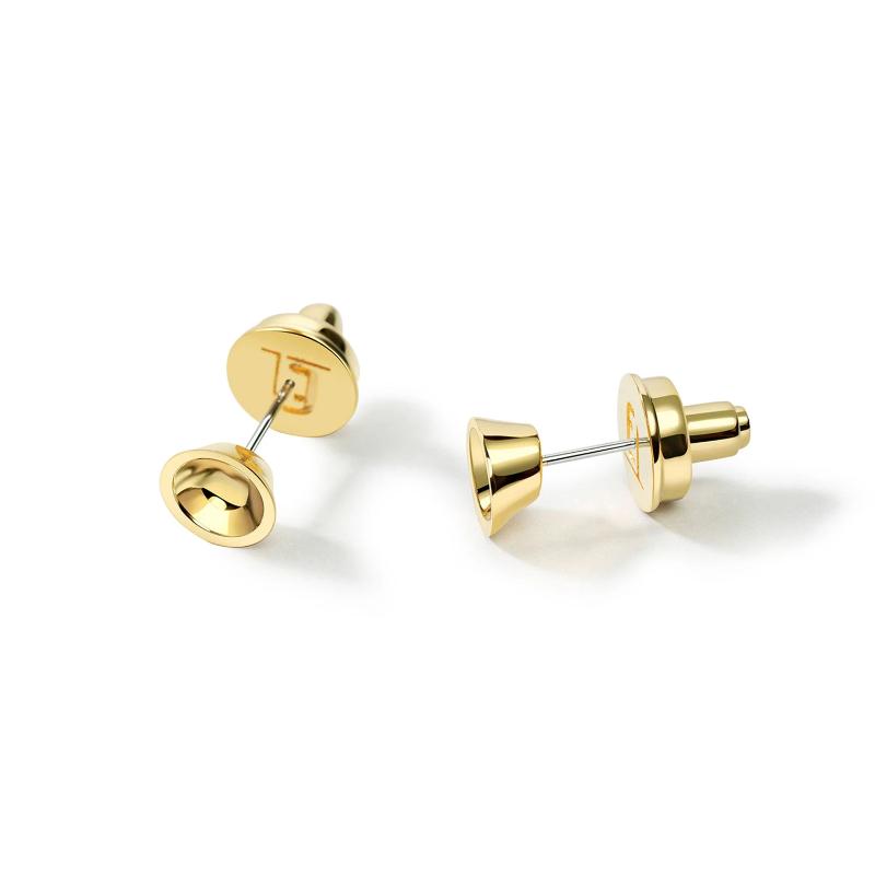 8-16mm Shell Pearl Front-Back Earrings in 14kt Yellow Gold