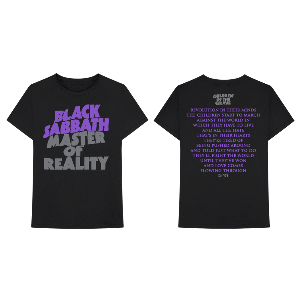 black sabbath t shirt purple