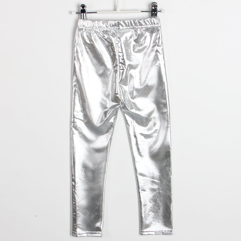 silver leather trousers