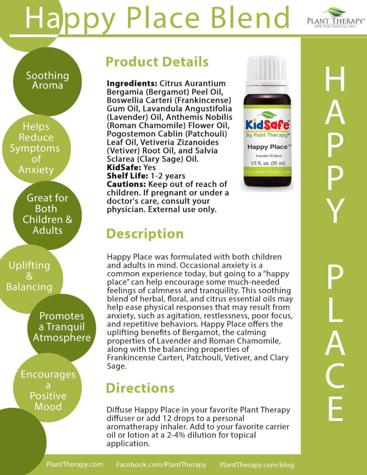 Happy Place produce sheet from Plant Therapy
