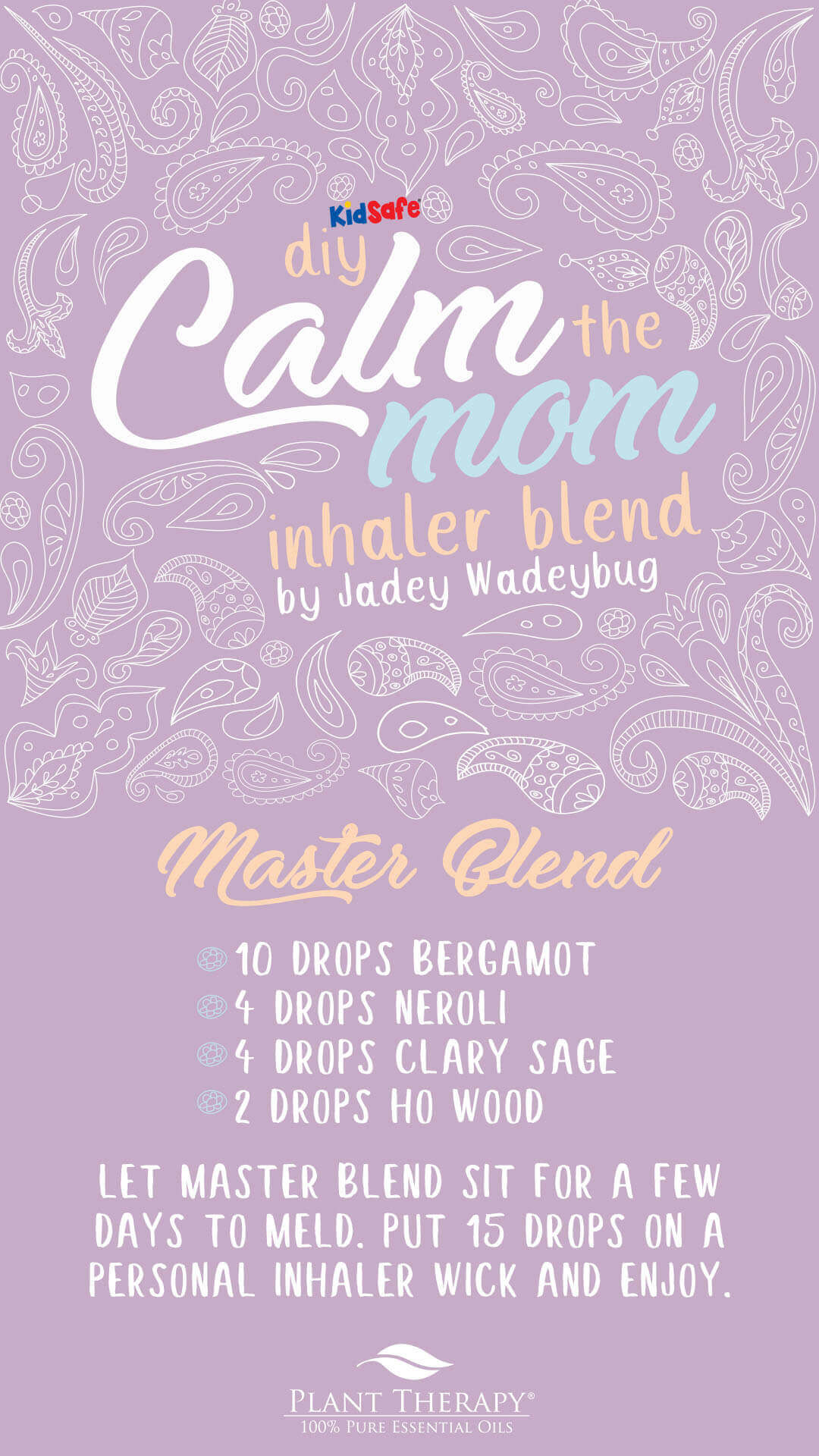 calm the mom inhaler blend with clary sage essential oil for self-care and relaxation