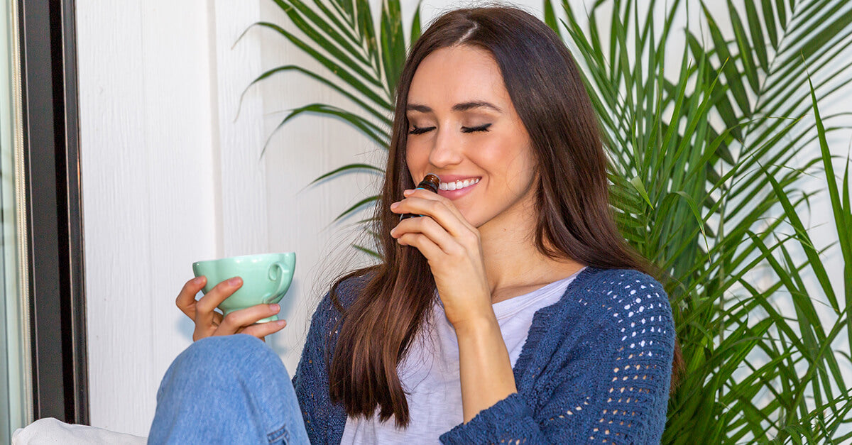 Women smelling essential oils