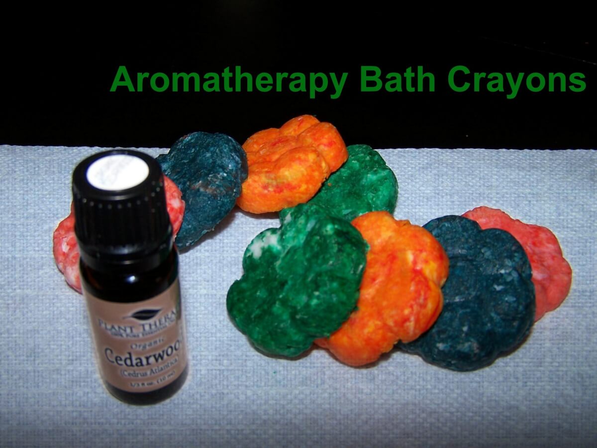 Aromatherapy Bath Crayons DIY with Lavender, Cedarwood Atlas, and Mandarin