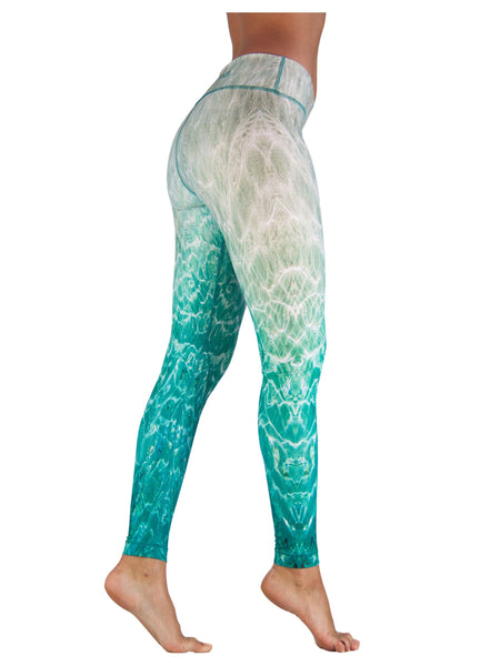 Beach Leggings - Bright Blue Bohemian Yoga Pants for Women. – Niyama