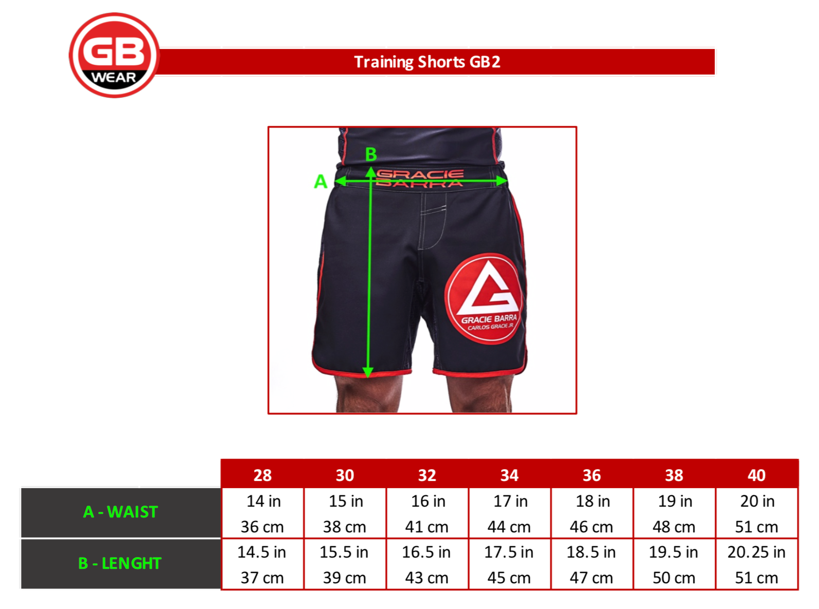 Gracie Barra Gi Size Chart