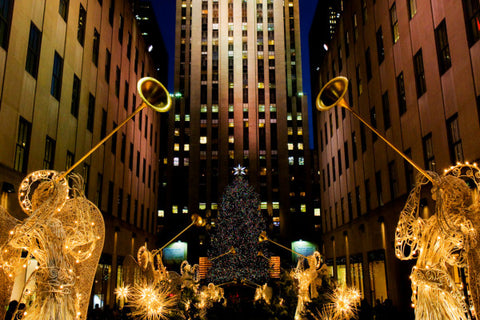 view of the big Christmas tree in New York City