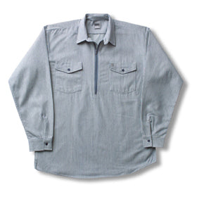 carhartt men's hickory stripe shirt denim quarter zip