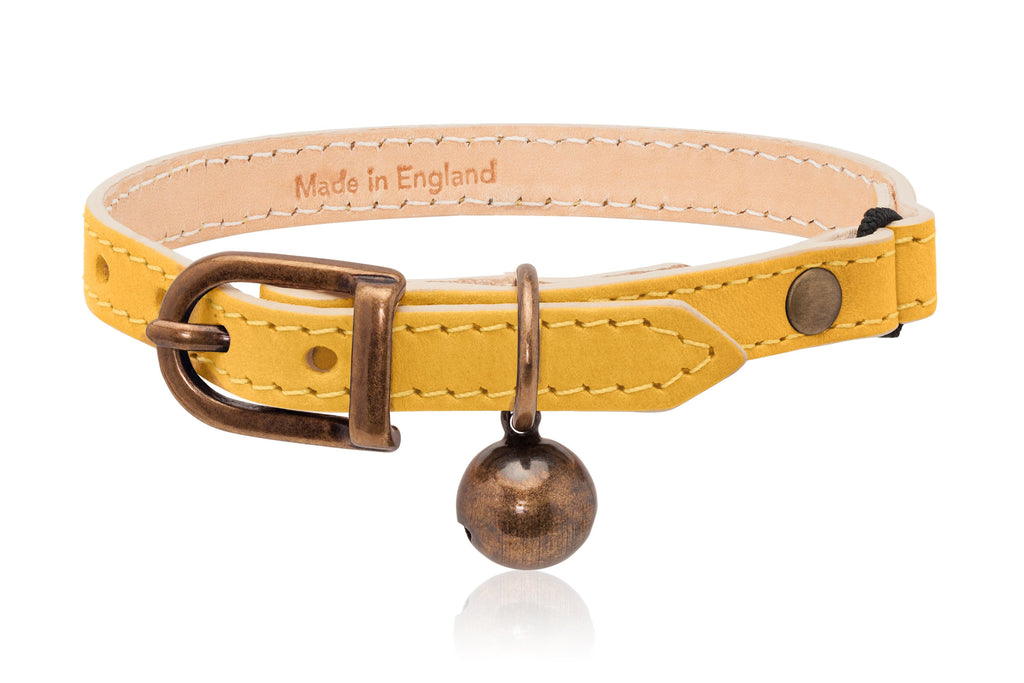 Cat Collar - Yellow with Antique Bell 