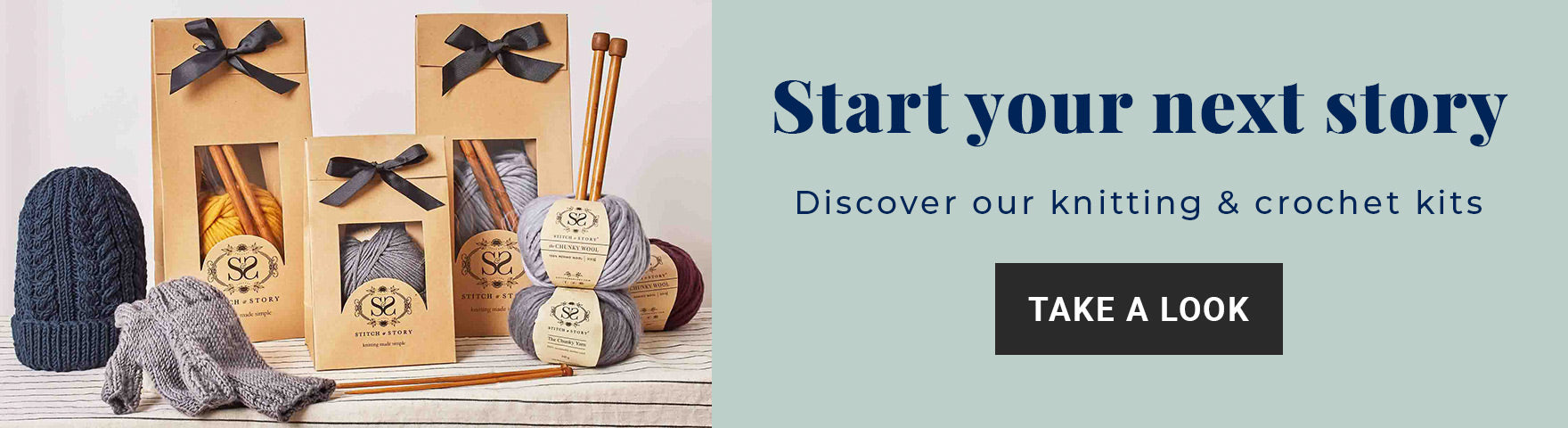 Shop Stitch & Story knitting and crochet kits for beginners