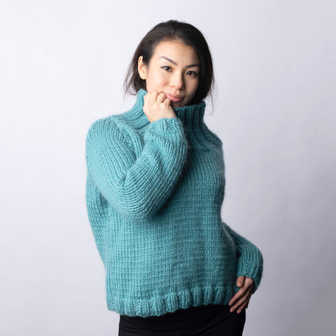 Shop High Neck Sweater knitting kit