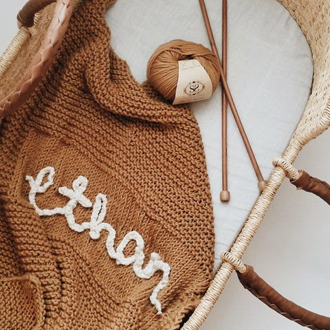 Personalized Baby Blanket knitting kit