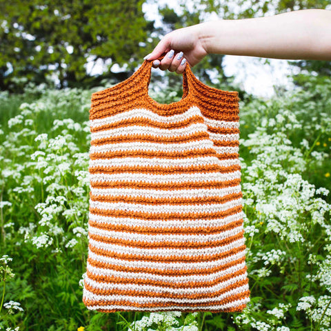 Get the Sennen Garter Stripe Bag knitting pattern
