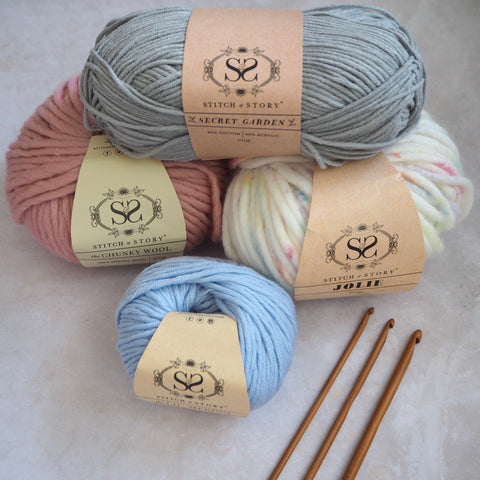Crochet hooks and yarn weights