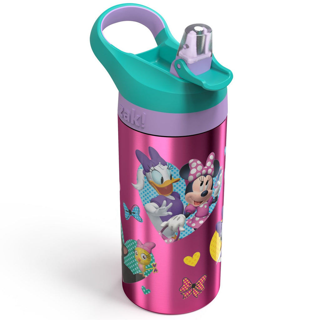 Disney Minnie Mouse Zak Designs 19,5 oz aço inoxidável garrafa de água rosa / verde
