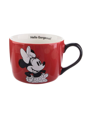 Mickey Mouse & Amigos Minnie Mouse Porcelana Olá Linda Caneca 15oz - Vermelho / Preto