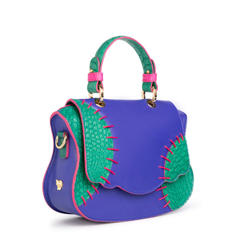 Audrey Crossbody: Baseball-Inspired Designer Bag, Purple/Green – Thale ...