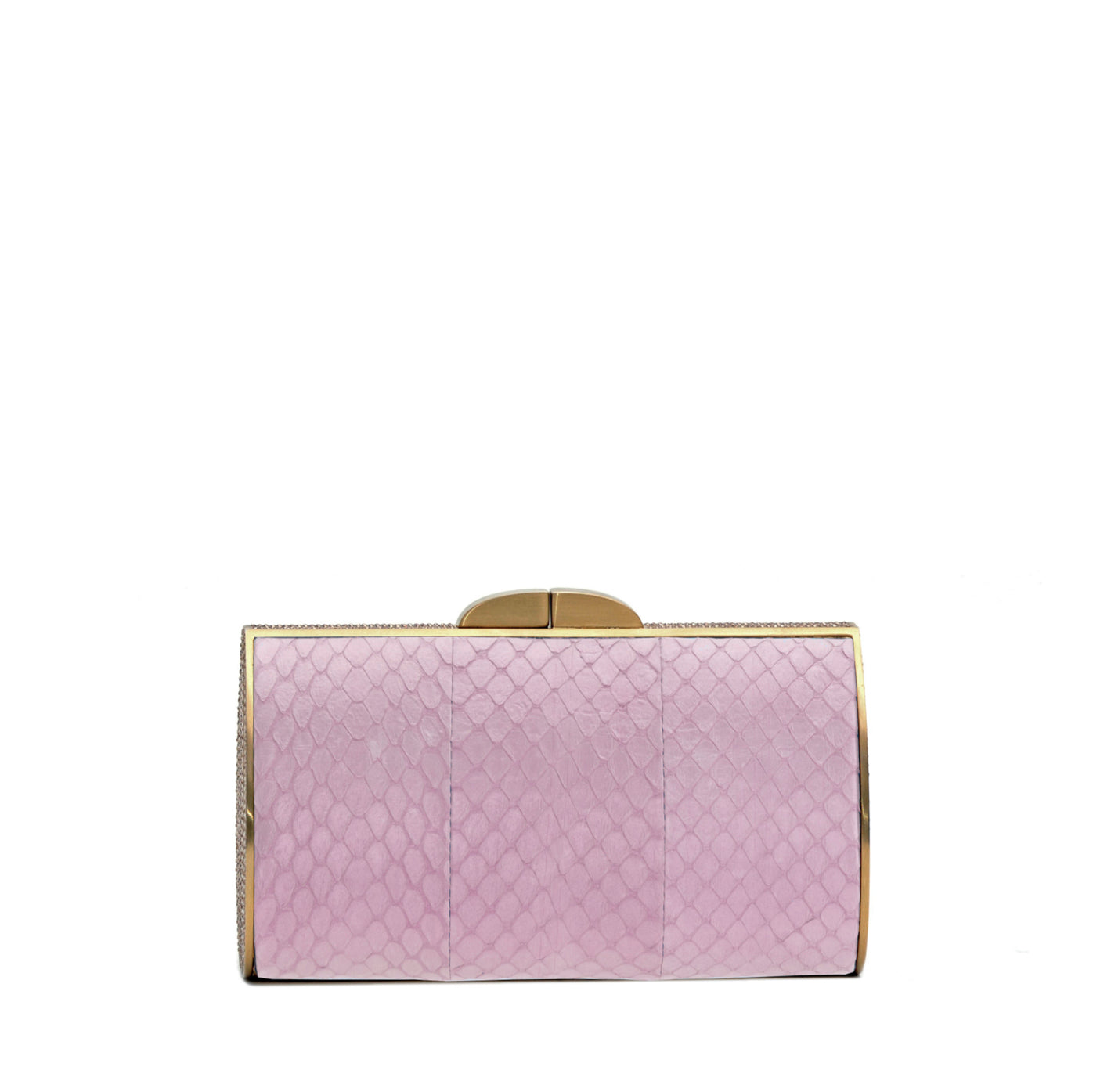 Talia Evening Clutch: Light Pink with Gold Accent