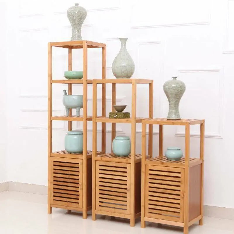 Bamboo Antique Style Bookcase Kitchen Bathroom Rack Shelf Organizer