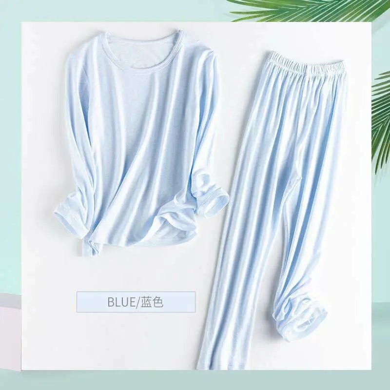 Bamboo Fiber Kids Children Pajamas Pyjamas Sleepwear Soft Breathable Summer Thin Cool